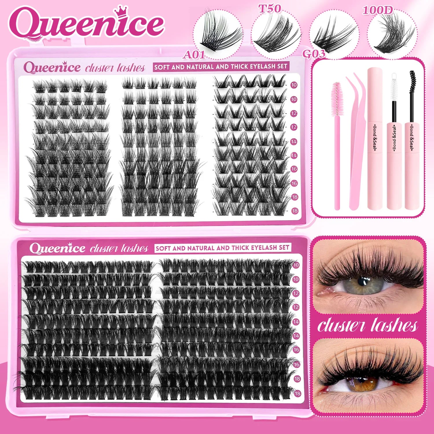 DIY Lash Extension Kit - 9-16mm Clusters & Individual Lashes
