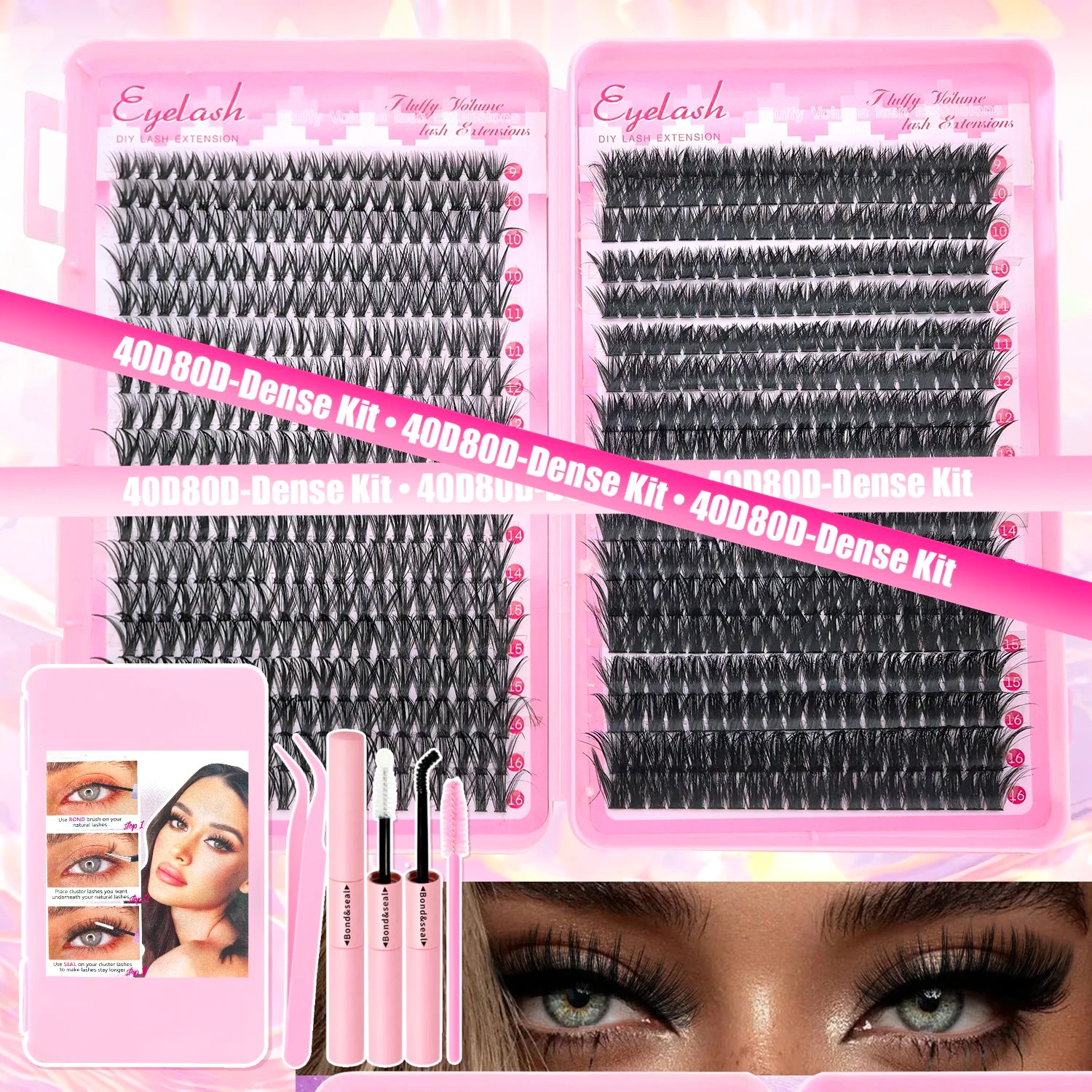 DIY Lash Extension Kit - 9-16mm Clusters & Individual Lashes